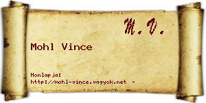 Mohl Vince névjegykártya