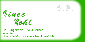 vince mohl business card